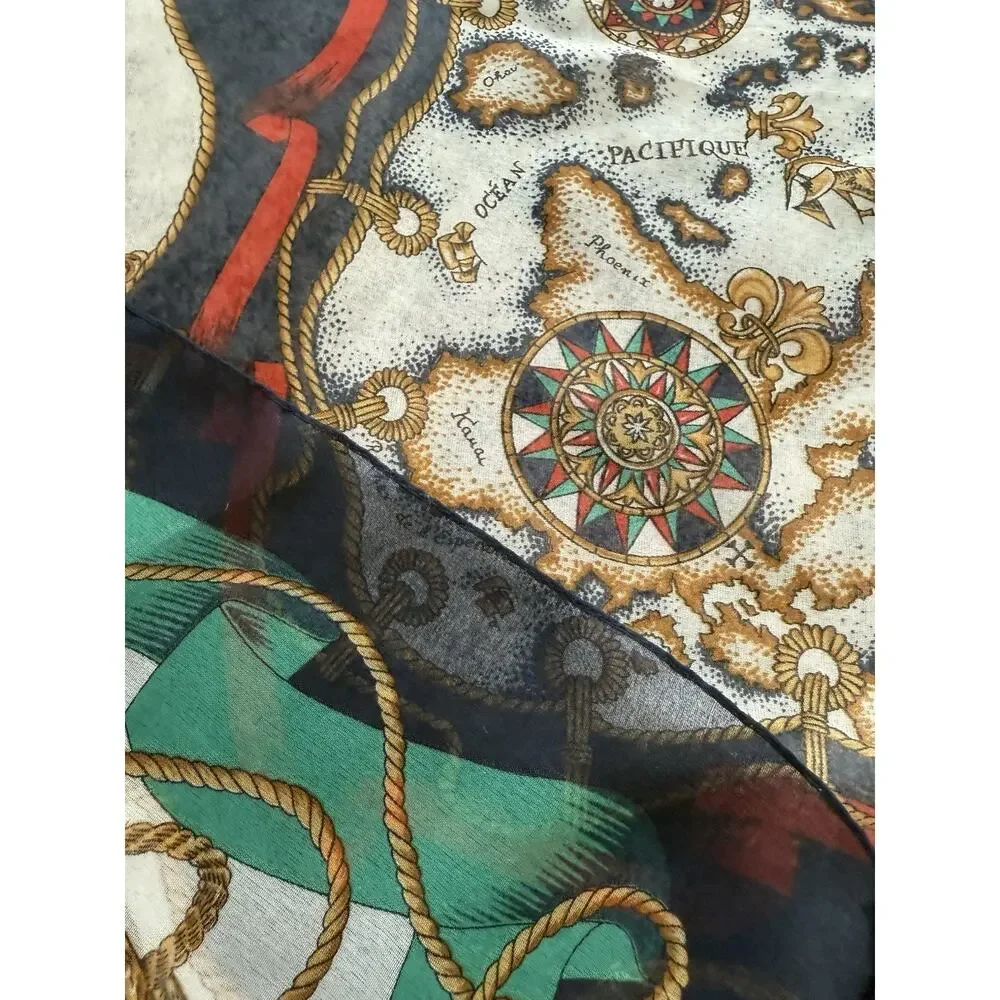 Royal Nautical Womens Scarf Made In Italy Ships Travel Cruise Classy EUC